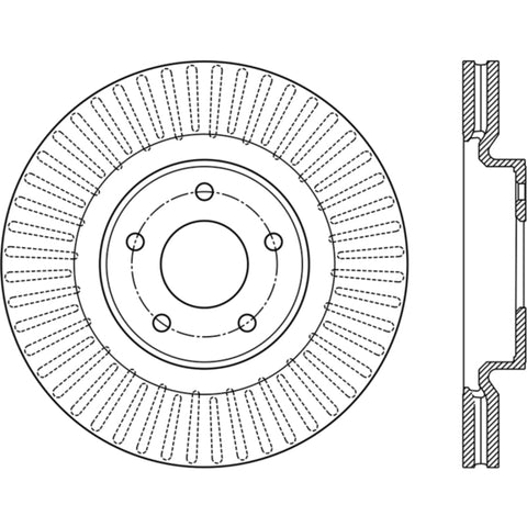 StopTech 13-15 Nissan Pathfinder Slotted Front Left Rotor - 126.42120SL