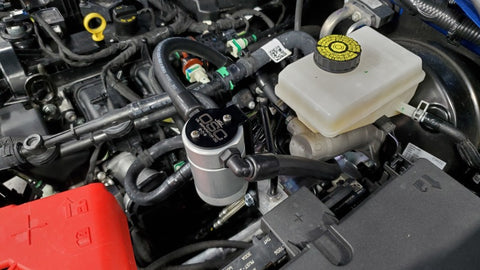 J&amp;L 2021.5-2024 Ford Bronco 2.3L EcoBoost Oil Separator 3.0 Passenger Side - Clear Anodized - 3075P-C