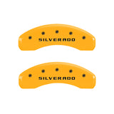 MGP 4 Caliper Covers Engraved Front & Rear Silverado Yellow Finish Blk Char 04 Chevy Avalanche 1500 - 14002SSILYL
