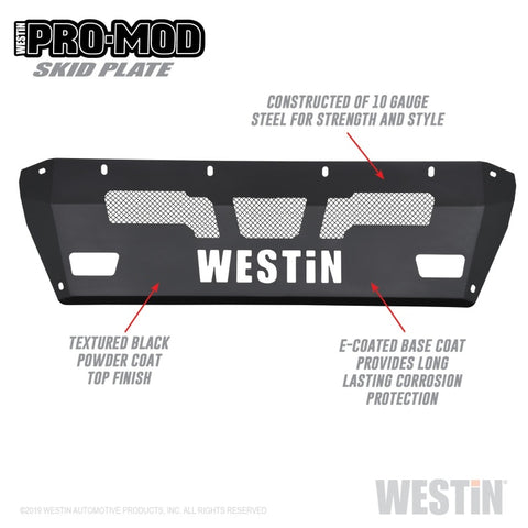 Westin 15-19 Chevrolet Silverado 2500/3500 Pro-Mod Skid Plate - Textured Black - 58-71165