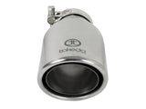 aFe Takeda 304 Stainless Steel Clamp-On Exhaust Tip 2.5in. Inlet / 4in. Outlet / 8in. L - Polished - 49T25404-P08