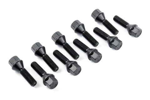 Dinan Lug Bolts - Cone Seat - M12x1.5 - 30mm - Black (Set of 10) - D220-0009