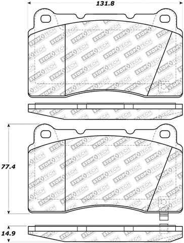 StopTech 08-15 Mitsubishi Evo X Street Select Front Brake Pads - 305.10010
