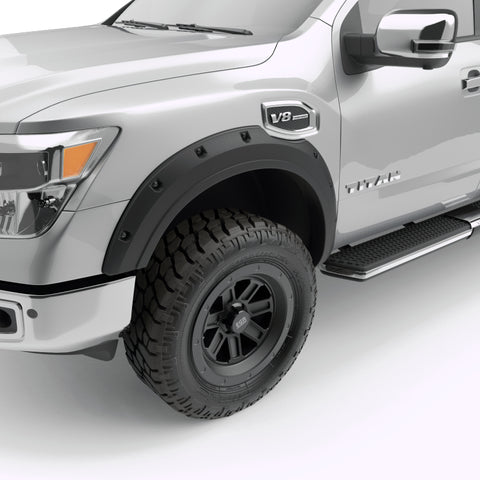 EGR 2017 Nissan Titan Bolt-On Look Fender Flares - Set - Black Matte (796005) - 796005