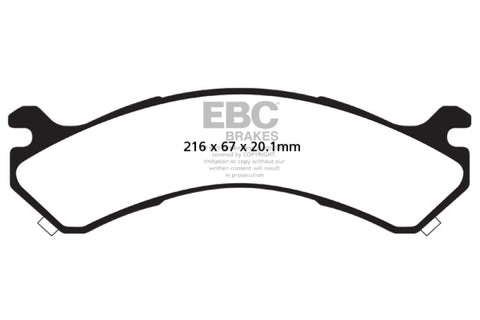 EBC 01-05 Chevrolet Silverado 3500 (2WD) Ultimax2 Rear Brake Pads - UD909