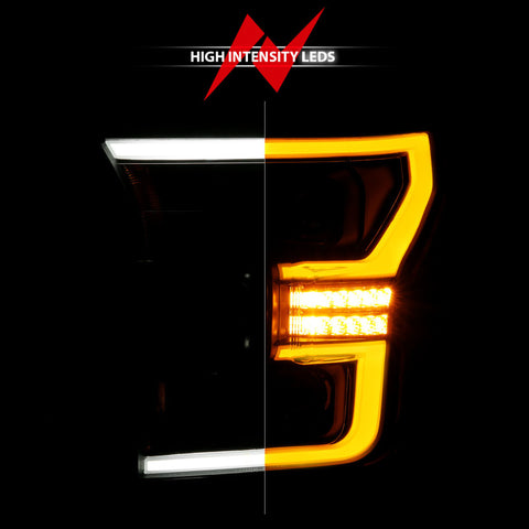 ANZO 15-17 Ford F-150 Black LED Projector Plank Style DRL w/Initiation Light Halogen Models - 111604