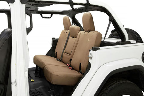 Bestop 18-23 Jeep Wrangler JL 4-Door Exc. 4Xe Rear W/O Fold Down Arm Rest Seat Covers (Tan) - 29294-04