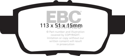 EBC 09-14 Acura TL 3.5 Yellowstuff Rear Brake Pads - DP41754R