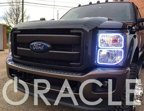 Oracle 11-16 Ford F250/350 LED HL - Black - ColorSHIFT w/ 2.0 Controller - 8159-333