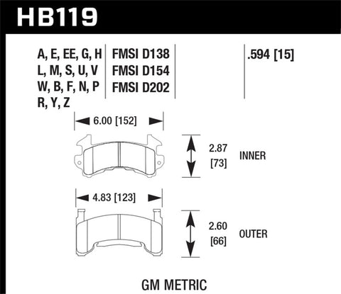 Hawk 82-02 Chevrolet S10 / 83-94 Chevrolet S10 Blazer HT-10 Race Front Brake Pads - HB119S.594