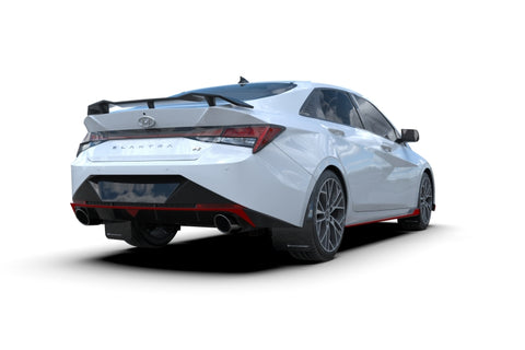 Rally Armor 22-23 Hyundai Elantra N & N Line Black UR Mud Flap w/Light Blue Logo - MF79-UR-BLK-PBL