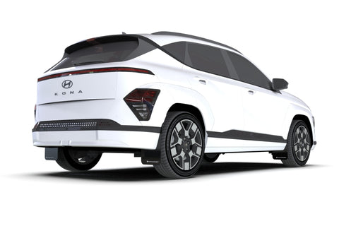 Rally Armor 24-26 Hyundai Kona/Kona EV Black UR Mud Flap w/White Logo - MF113-UR-BLK-WH