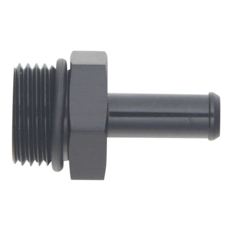 DeatschWerks 10AN ORB Male to 3/8in Male Barb Fitting - Anodized Matte Black - 6-02-0514-B
