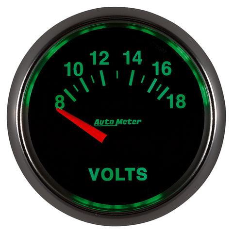 Autometer GS 52mm 8-18 Volts Short Sweep Electronic Voltmeter Gauge - 3892