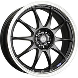 Enkei J10 16x7 4x100/108 42mm Offset 72.62mm Bore Dia Matte Black w/ Machined Lip Wheel - 409-670-11BK