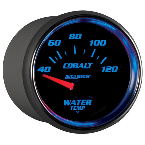 Autometer Cobalt 52mm Short Sweep Electronic 40-120 Deg C Water Temperature Gauge - 6137-M