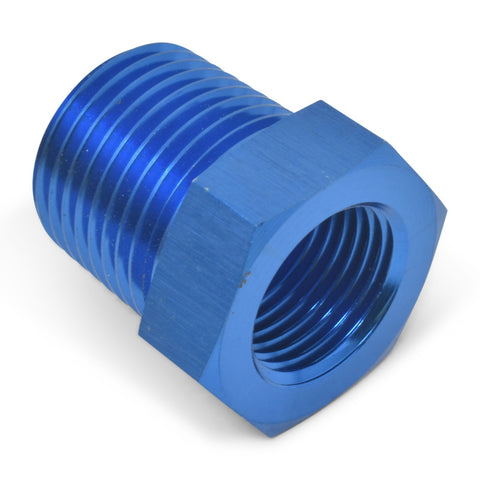 Russell Performance 1/2in Male to 3/8in Female Pipe Bushing Reducer (Blue) - 661580
