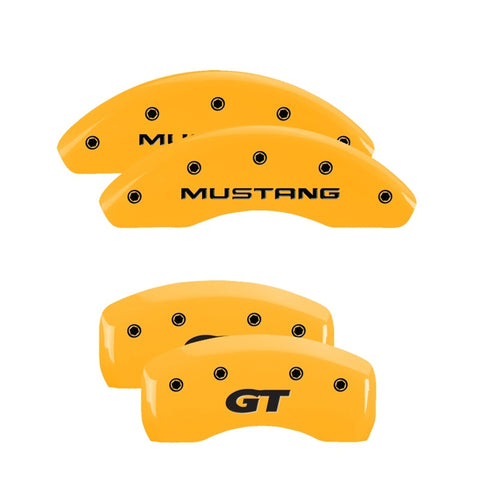 MGP Front set 2 Caliper Covers Engraved Front Oval logo/Ford Yellow finish black ch - 10226FFRDYL