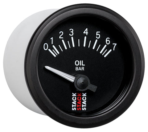 Autometer Stack 52mm 0-7 Bar M10 (M) Electric Oil Pressure Gauge - Black - ST3201