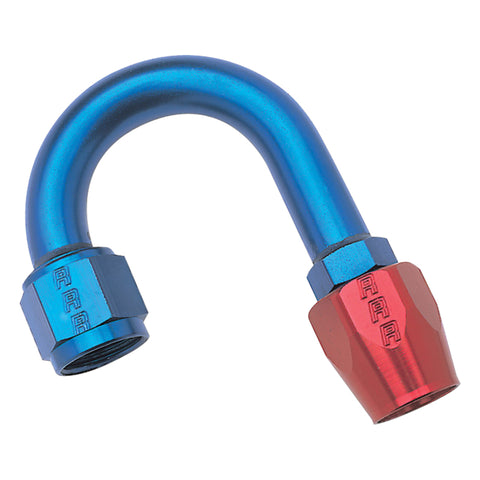 Russell Performance -12 AN Red/Blue 180 Degree Full Flow Hose End (1-1/2in Centerline Radius) - 610290