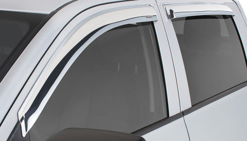Stampede 1988-1998 Chevy C1500 Extended Cab Pickup Tape-Onz Sidewind Deflector 4pc - Chrome - 6007-8