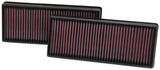 K&N Replacement Air Filter 12.563in O/S Length x 5.25in O/S Width x 1.625in H (Inc 2 Filters) - 33-2474