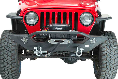 Fishbone Offroad 87-06 Jeep TJ/YJ Wrangler TJ/YJ Steel Front Bumper W/LEDs - Blk Textured Pawdercoat - FB22016