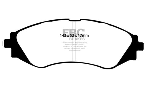 EBC 99+ Daewoo Leganza 2.2 Redstuff Front Brake Pads - DP31209C