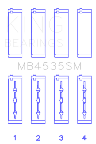 King Engine Bearings Mercedes Benz M 276 DE35 (Size +0.25mm) Main Bearing Set - MB4535SM0.25