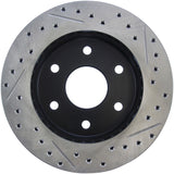 StopTech 92-00 GMC Suburban 1500 4WD (6 lug) Front Right Slotted & Drilled Rotor - 127.66009R