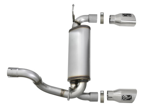 aFe Rebel Series 2.5in 409 SS Axle-Back Exhaust w/ Polished Tips 2018+ Jeep Wrangler (JL) V6 3.6L - 49-48067-P