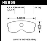Hawk 06-10 Chevy Corvette (Improved Pad Design) Rear HPS Street Brake Pads - HB659F.570