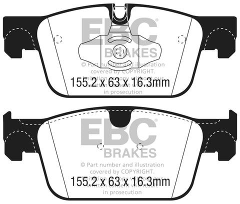 EBC 2017+ Volvo S90 2.0L Turbo Redstuff Front Brake Pads - DP32305C