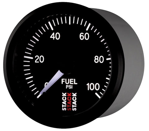 Autometer Stack 52mm 0-100 PSI 1/8in NPTF Male Pro Stepper Motor Fuel Pressure Gauge - Black - ST3306