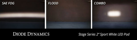 Diode Dynamics Stage Series 2 In LED Pod Sport - White Flood Flush WBL Each - DD6426S