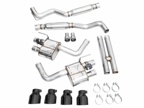 AWE 2024 Ford Mustang Dark Horse S650 RWD SwitchPath Cat-Back Exhaust w/ Quad Diamond Black Tips - 3025-43375