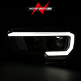 ANZO 2016-2017 Toyota Tacoma Projector Headlights w/ Plank Style Switchback Black w/ Amber - 111396