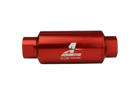 Aeromotive In-Line Filter - AN-10 size - 40 Micron SS Element - Red Anodize Finish - 12335