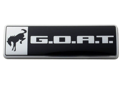 Ford Racing Bronco/Bronco Sport G.O.A.T. Badge - Black/Chrome - M-1447-GOAT