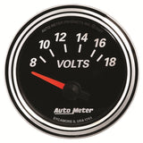 Autometer Designer Black II 52mm 18V Voltmeter Gauge - 1293