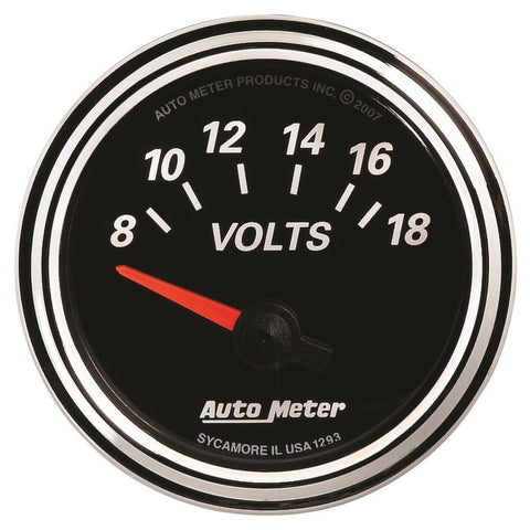 Autometer Designer Black II 52mm 18V Voltmeter Gauge - 1293