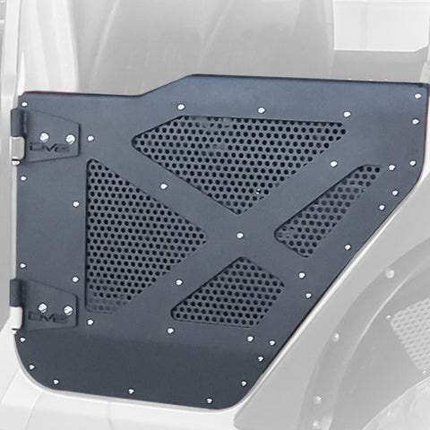 DV8 18-22 Jeep 4 Door JL/JT Aluminum Half Doors with Perforated Mesh Front - HDJL-01F