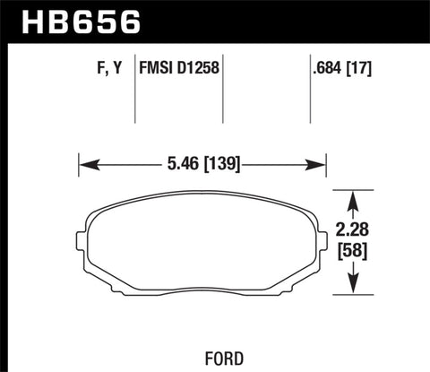 Hawk 07-15 Ford Edge / 07-15 Lincoln MKX / 07-17 Mazda CX-9 LTS Street Front Brake Pads - HB656Y.684