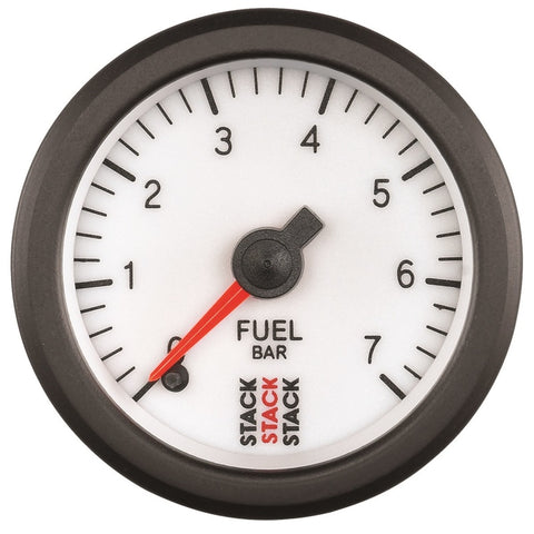 Autometer Stack 52mm 0-7 Bar M10 Male Pro Stepper Motor Fuel Pressure Gauge - White - ST3355