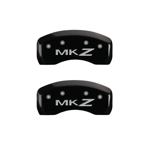 MGP 4 Caliper Covers Engraved Front Lincoln Rear MKZ Black Finish Silver Char 2019 Lincoln MKZ - 36022SLCZBK