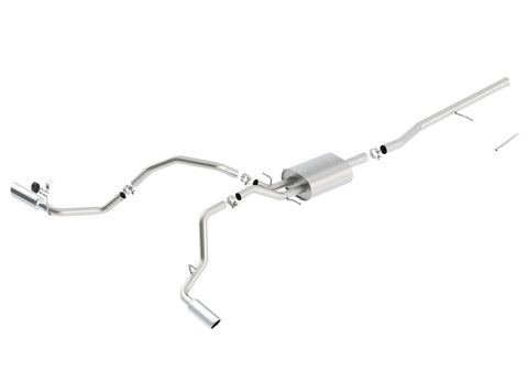 Borla 14 Silv/Sierra C/B Exh ATAK 1500 5.3L V8 AT/MT 2&4WD Ext Cab Split Side Exit - 140546