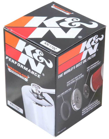 K&N Harley-Davidson 3in OD x 4.063in H Chrome Oil Filter - KN-170C
