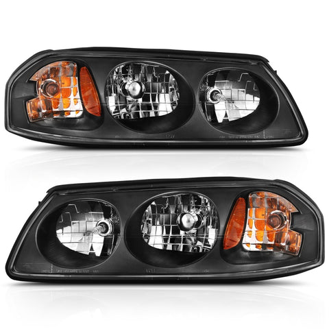 ANZO 2000-2005 Chevy Impala Crystal Headlight Black Amber - 121530