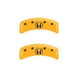 MGP 4 Caliper Covers Engraved Front Honda Rear H Logo Yellow Finish Black Char 2003 Honda Element - 20076SHOHYL