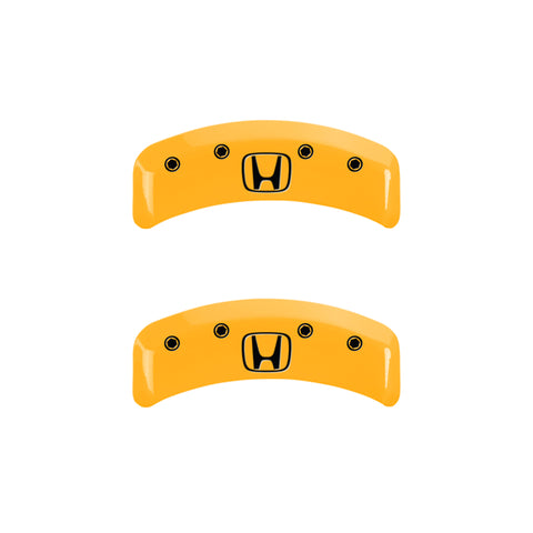 MGP 4 Caliper Covers Engraved Front Honda Rear H Logo Yellow Finish Black Char 2003 Honda Element - 20076SHOHYL